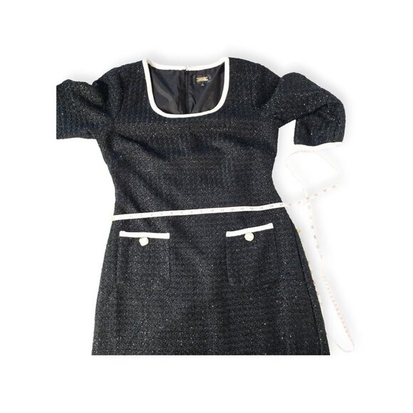Alexia Admor Black & White Tweed Dress Orla Contrast Edge Mini SZ 8 M Luxury - Picture 5 of 8